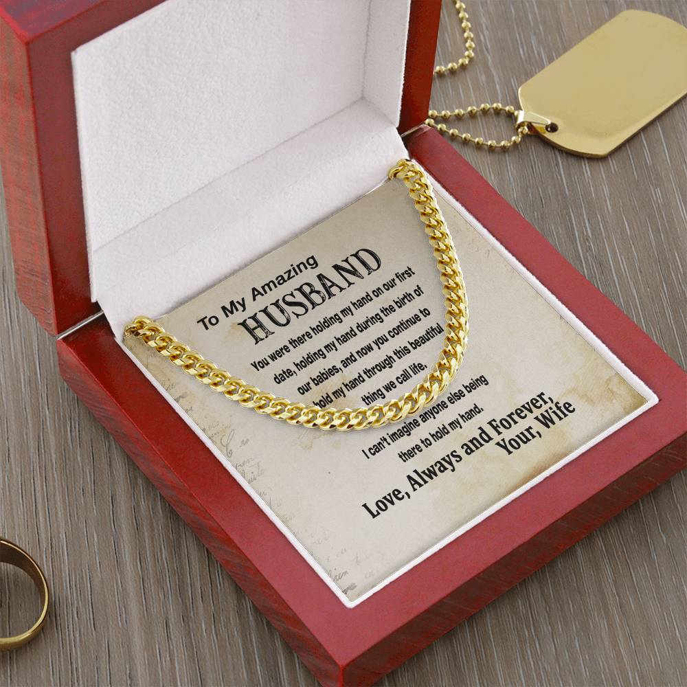 Cuban Link Chain For Husband To My Amazing Husband Necklace From Wife Father's Day Gift For Him Husband Birthday Gift
