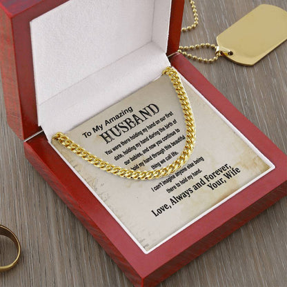 Cuban Link Chain For Husband To My Amazing Husband Necklace From Wife Father's Day Gift For Him Husband Birthday Gift