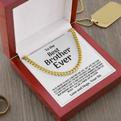 Best Brother Ever Cuban Chain Necklace Gift From Sis Cuban Link Chain
