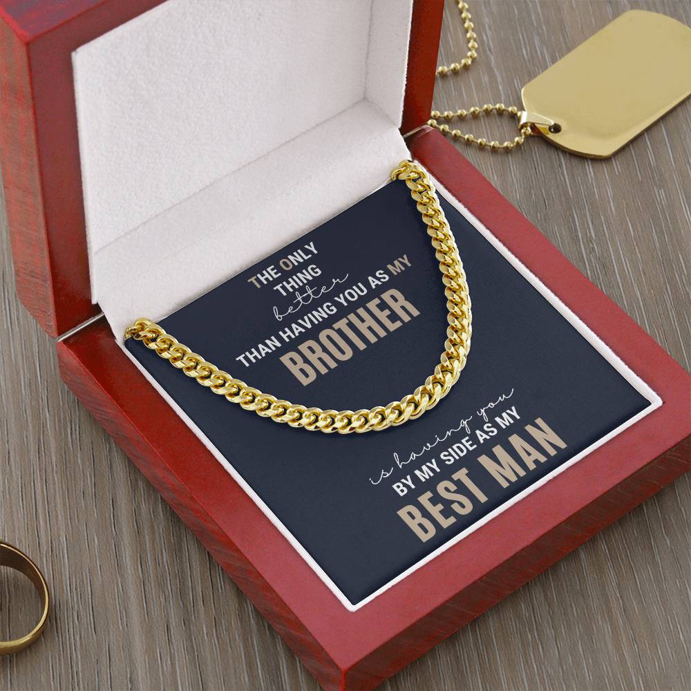 Best Man Gift Wedding Gift For Brother Brother Best Man Gift Best Man Gifts Ideas For Brother Groomsman Wedding Gift F Cuban Link Chain