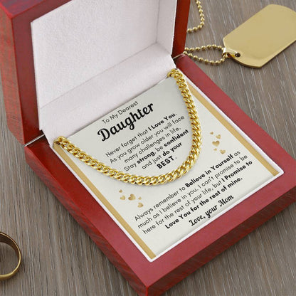 Daughter Just Do Your Best - Cuban Link Chain - Clm22