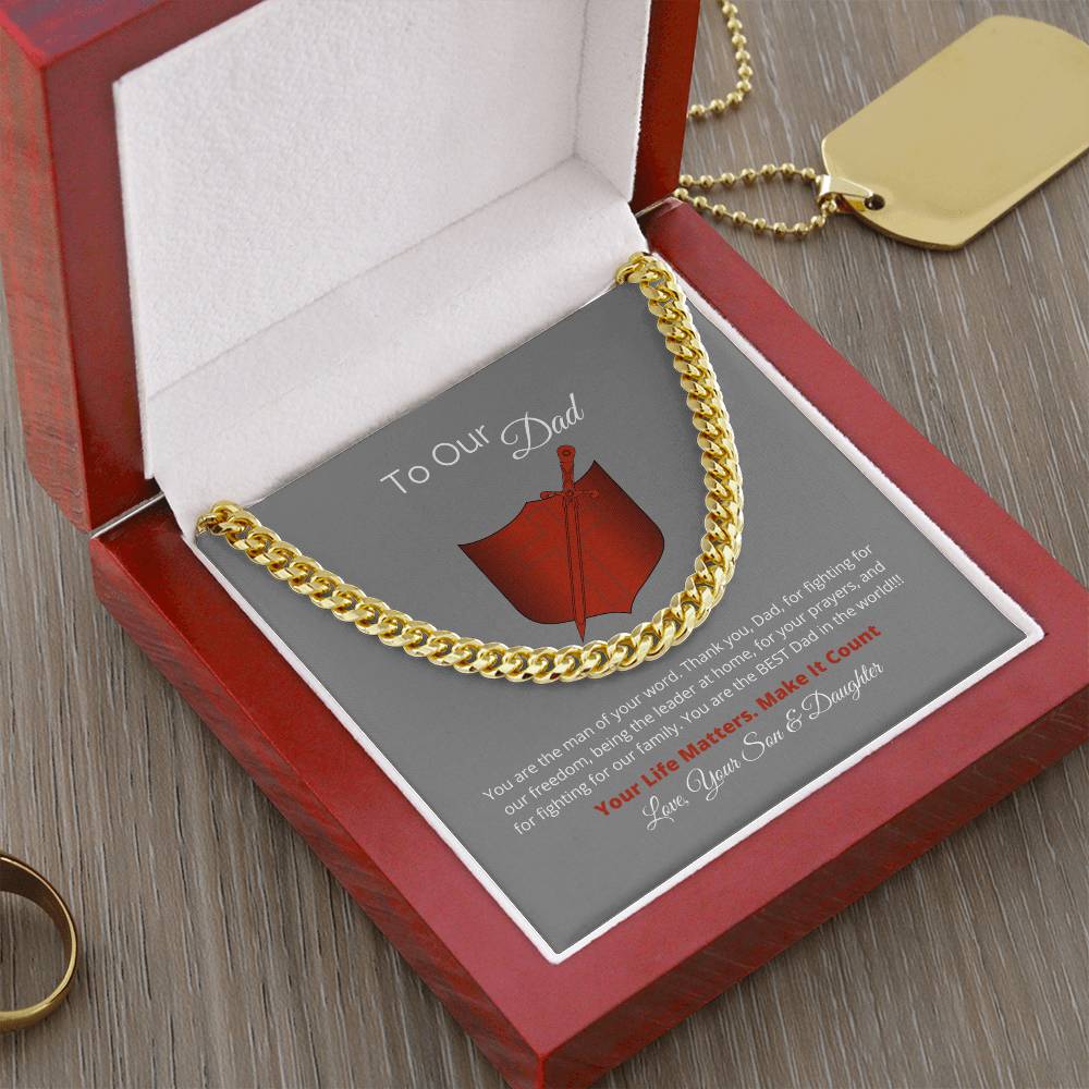 To Our Dad Gift For Dad Christmas Gift Gift For Him Cuban Link Chain Necklace Evergreen Gifts For Men Cuban Chain Neck