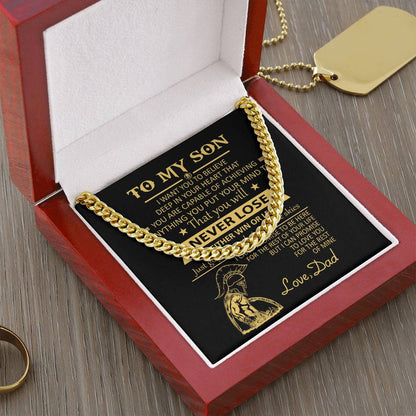 You'll Never Lose Mom Gift For Son Cuban Link Chain Necklace