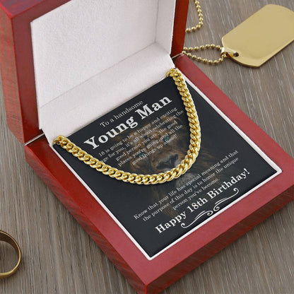 18Th Birthday Gift For Boys Gift For Eighteen Year Old Son Birthday 18Th Grandson Cuban Link Chain