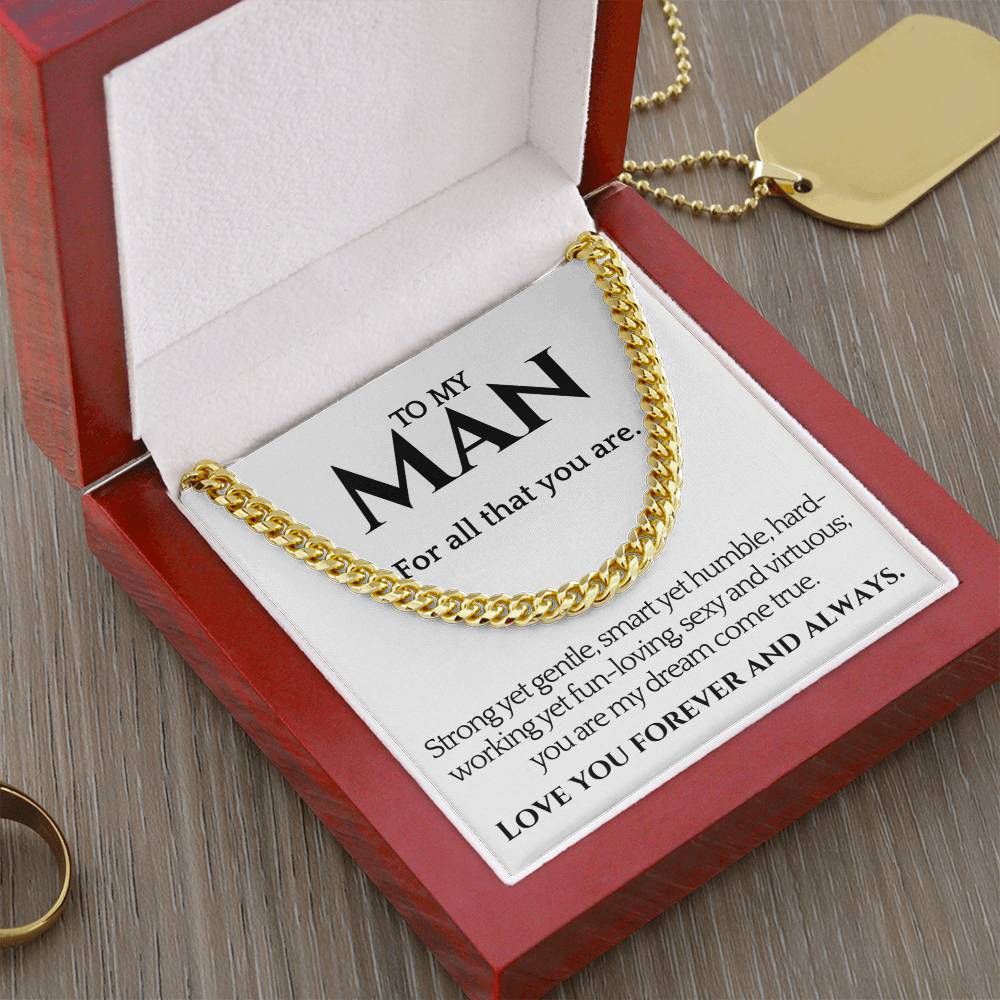 Cuban Chain Link Necklace Gift For Husband Or Fiance Cuban Link Chain