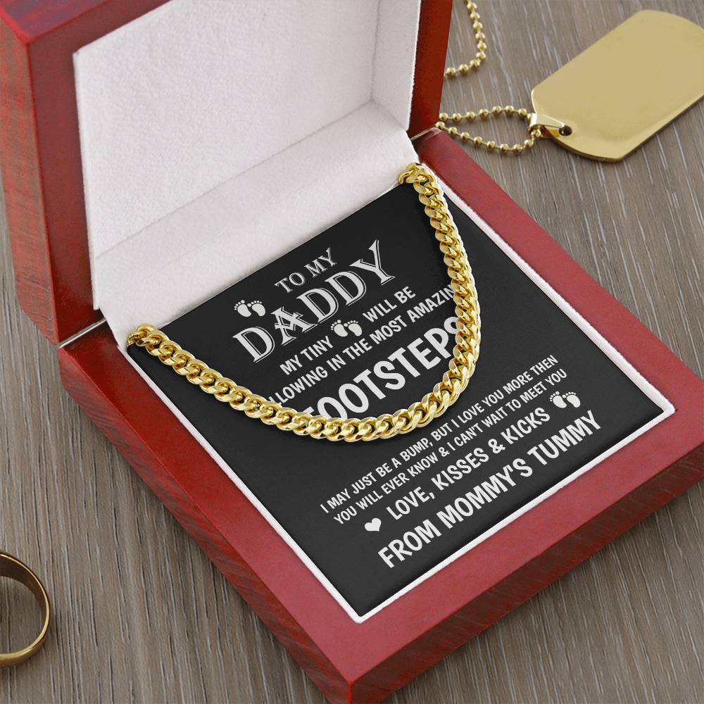 Cuban Link Chain-Daddy To Be Gift From Bump Dad To Be Birthday Gift New Dad Gift From Baby New Dad Gift From Wife Expe