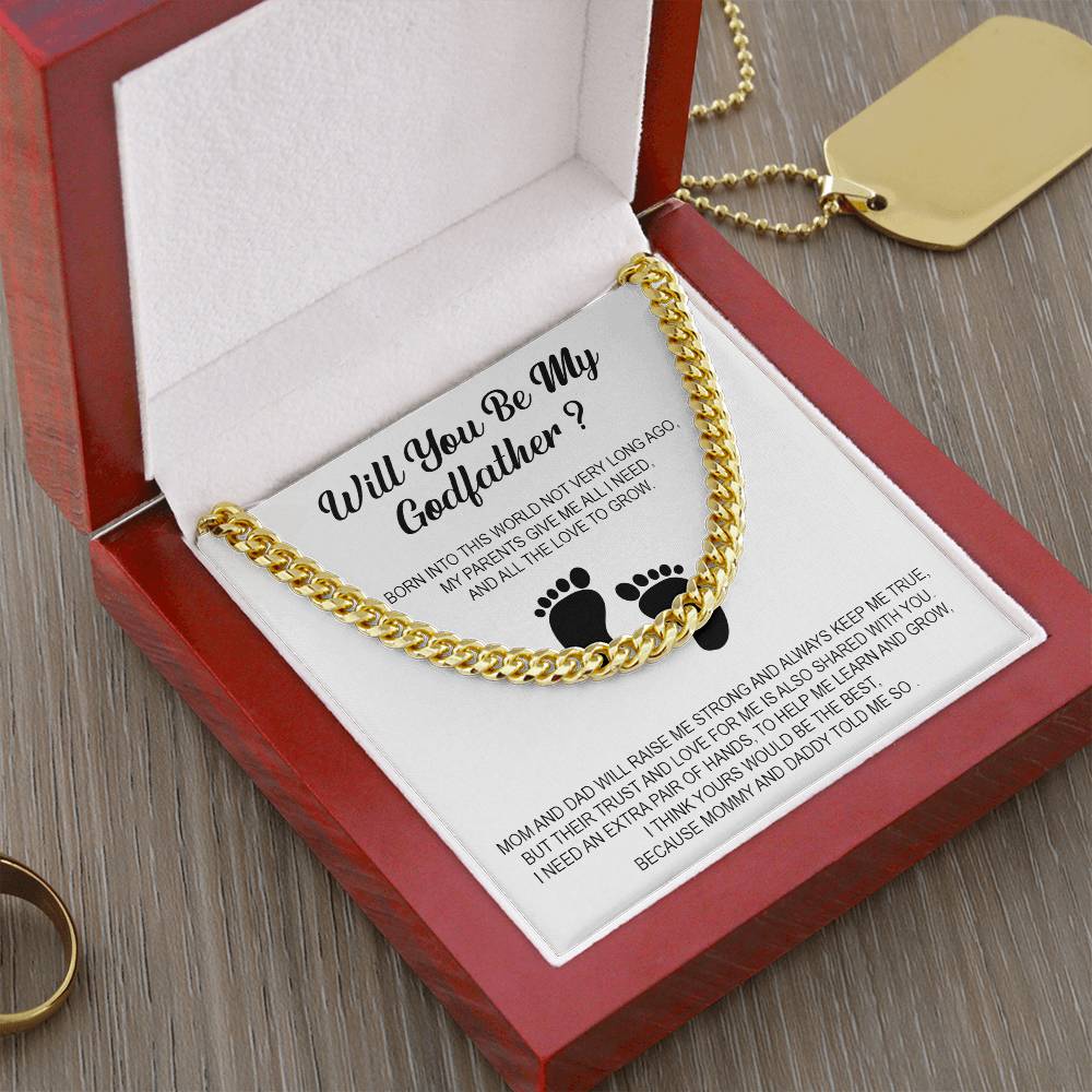 Will You Be My Godfather Necklace For Godfather From Mummy And Daddy Cuban Link Chain