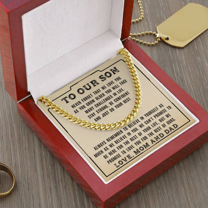 To Our Son - Never Forget That - Cuban Link Chain Necklace