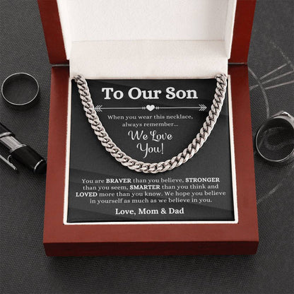 Birthday Gift For Son To Our Son From Mom And Dad Son Graduation Gifts Best Gifts For Son Cuban Link Chain