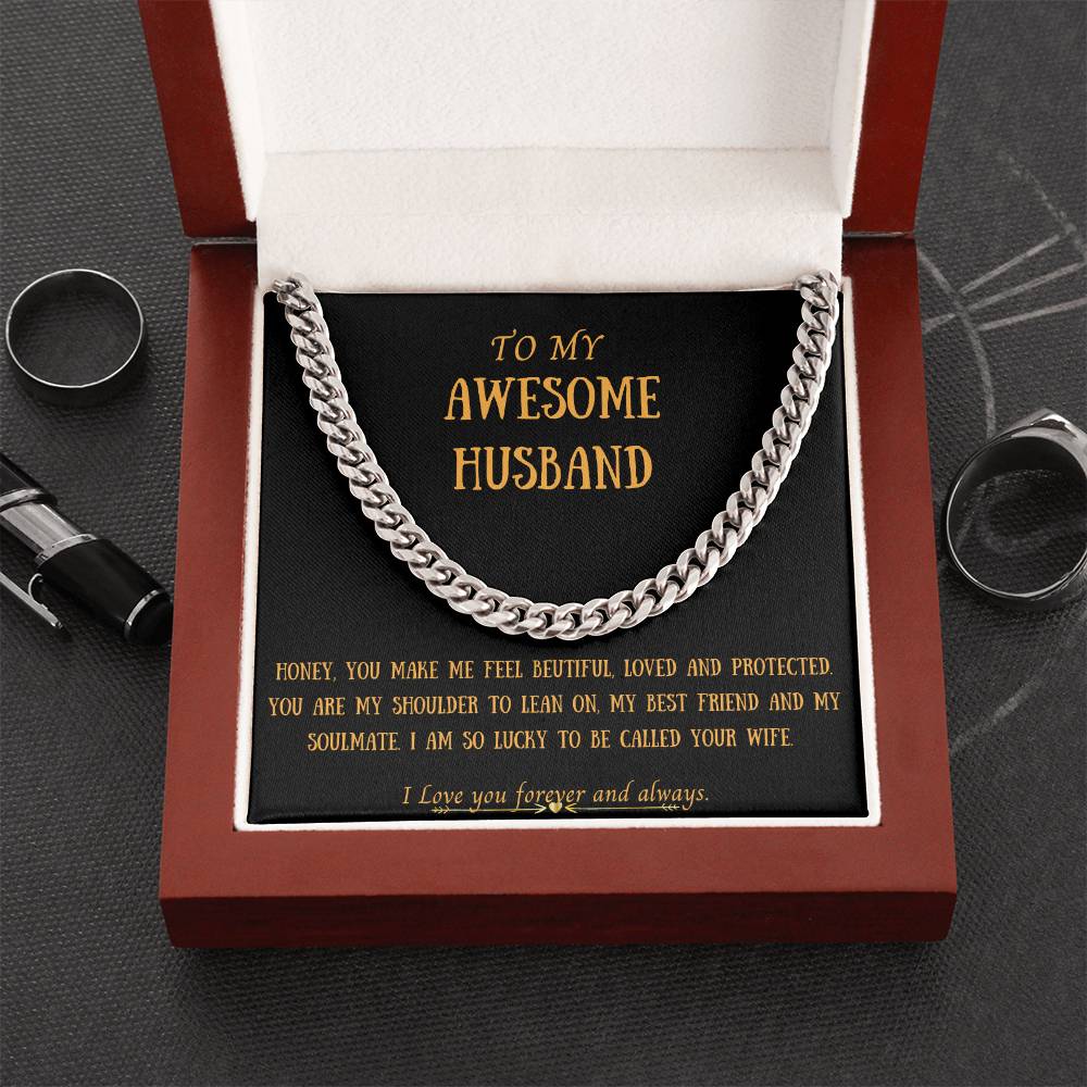 Awesome Husband  Cuban Chain Necklace For Him Cuban Link Chain