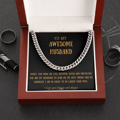Awesome Husband  Cuban Chain Necklace For Him Cuban Link Chain