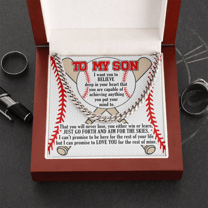 A Gift For Son Link Chain Necklace - Aim For The Skies Cuban Link Chain