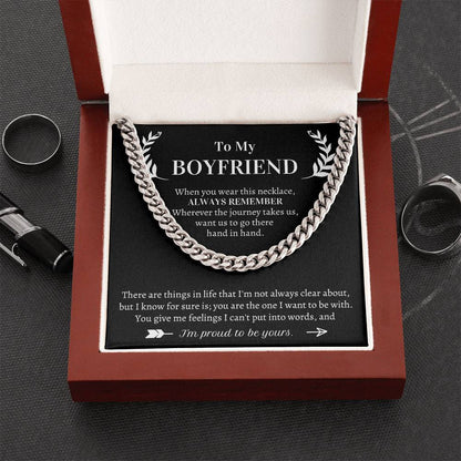 Valentine's Gift For Boyfriend - Wherever The Journey Takes Us Want Us To Go There  Hand In Hand Cuban Link Chain