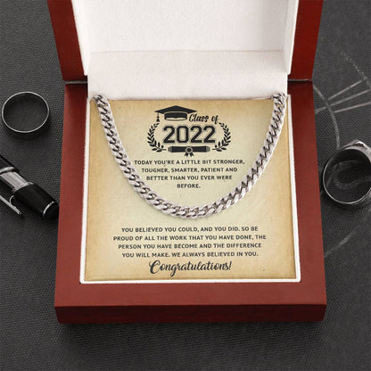 Class Of 2022 Graduation Gift For Him Graduation Necklace For Boy High School College Graduation Gift Cuban Link Chain