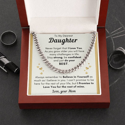 Daughter Just Do Your Best - Cuban Link Chain - Clm22