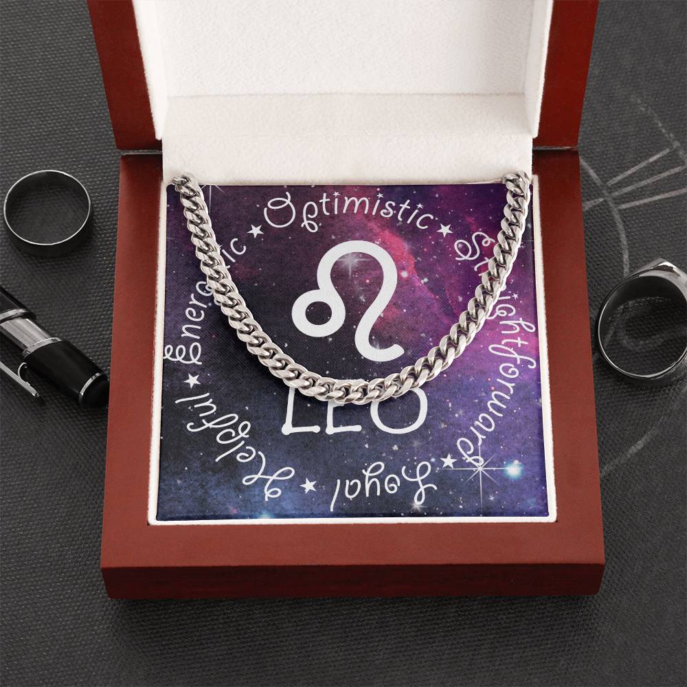 Cuban Link Chain Necklace - Leo Theme