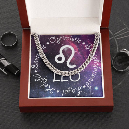 Cuban Link Chain Necklace - Leo Theme