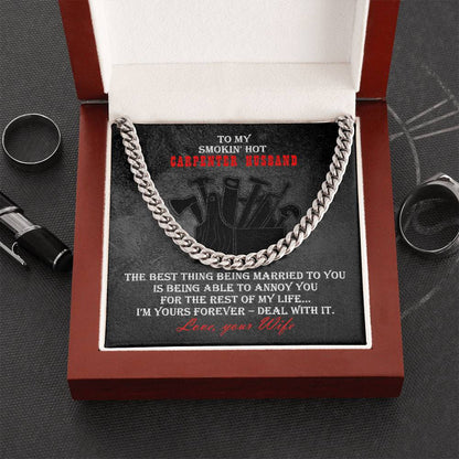 Carpenter Heavy Durable Cuban Chain Mens Necklace Cuban Link Chain