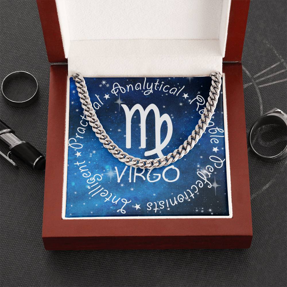 Cuban Link Chain Necklace - Virgo Theme