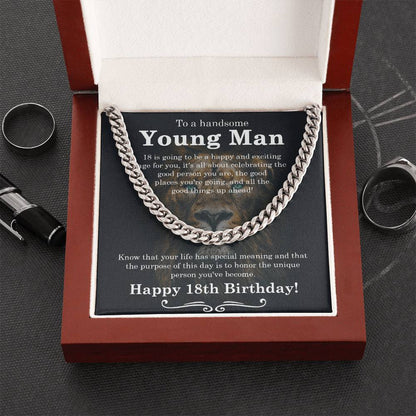 18Th Birthday Gift For Boys Gift For Eighteen Year Old Son Birthday 18Th Grandson Cuban Link Chain