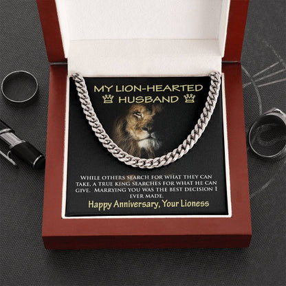 Cuban Link Chain Necklace Gift For Lion Husband King
