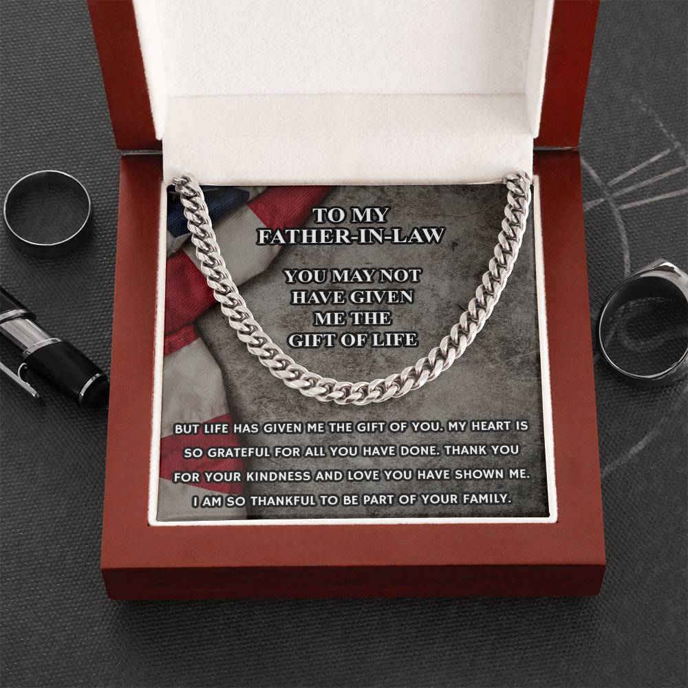 Father In Law Gift From Daughter In Law Fathers Day Gift For Father In Law Christmas Gift For Father In Law Military G Cuban Link Chain