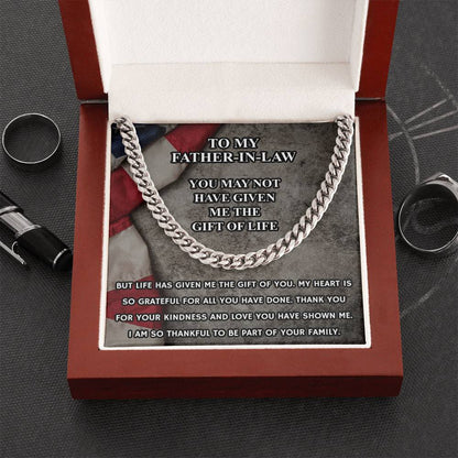 Father In Law Gift From Daughter In Law Fathers Day Gift For Father In Law Christmas Gift For Father In Law Military G Cuban Link Chain