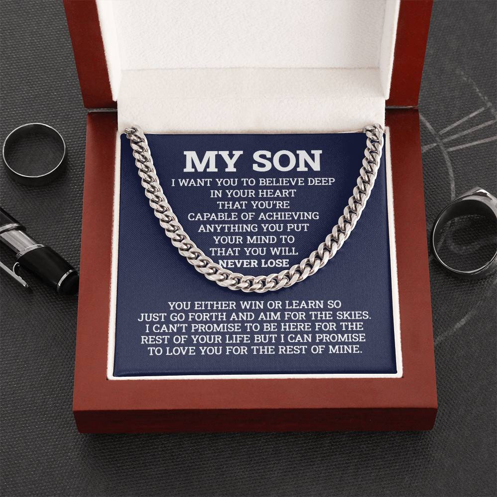 Chain For Son Gifts For Son Birthday Gifts For Son To My Son Chain From Dad To Son Gifts To Son From Mom Graduation Gi Cuban Link Chain