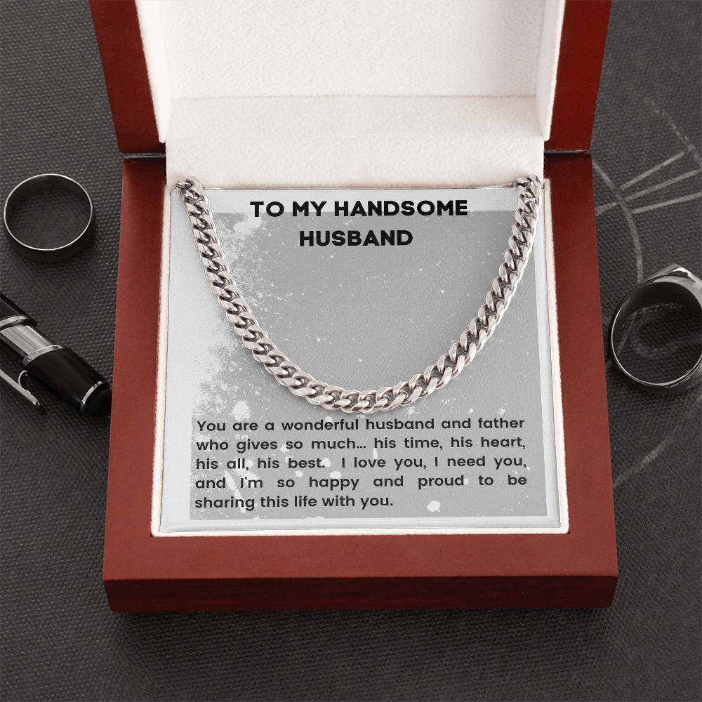 For The Best Husband Cuban Link Chain
