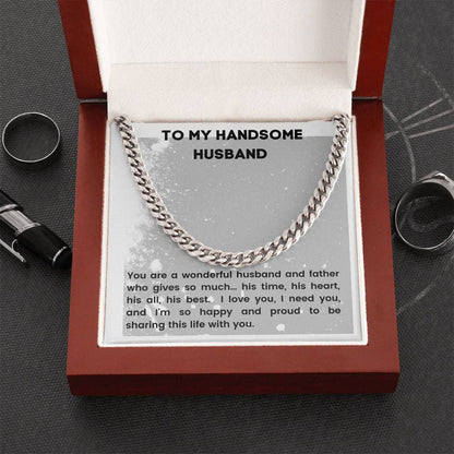 For The Best Husband Cuban Link Chain