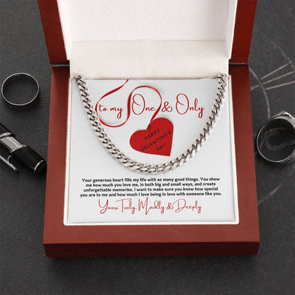 Valentine Gift For Husband Cuban Link Chain Men Valentines Day Gift Long Distance Heavy Chain Necklace Romantic Gift F