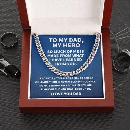 Gift For Dad From Daughter Fathers Day Gift From Son Silver Cuban Link Chain Dad Birthday Gift Father Of The Bride Fat