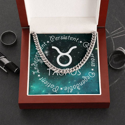 Cuban Link Chain Necklace - Taurus Theme