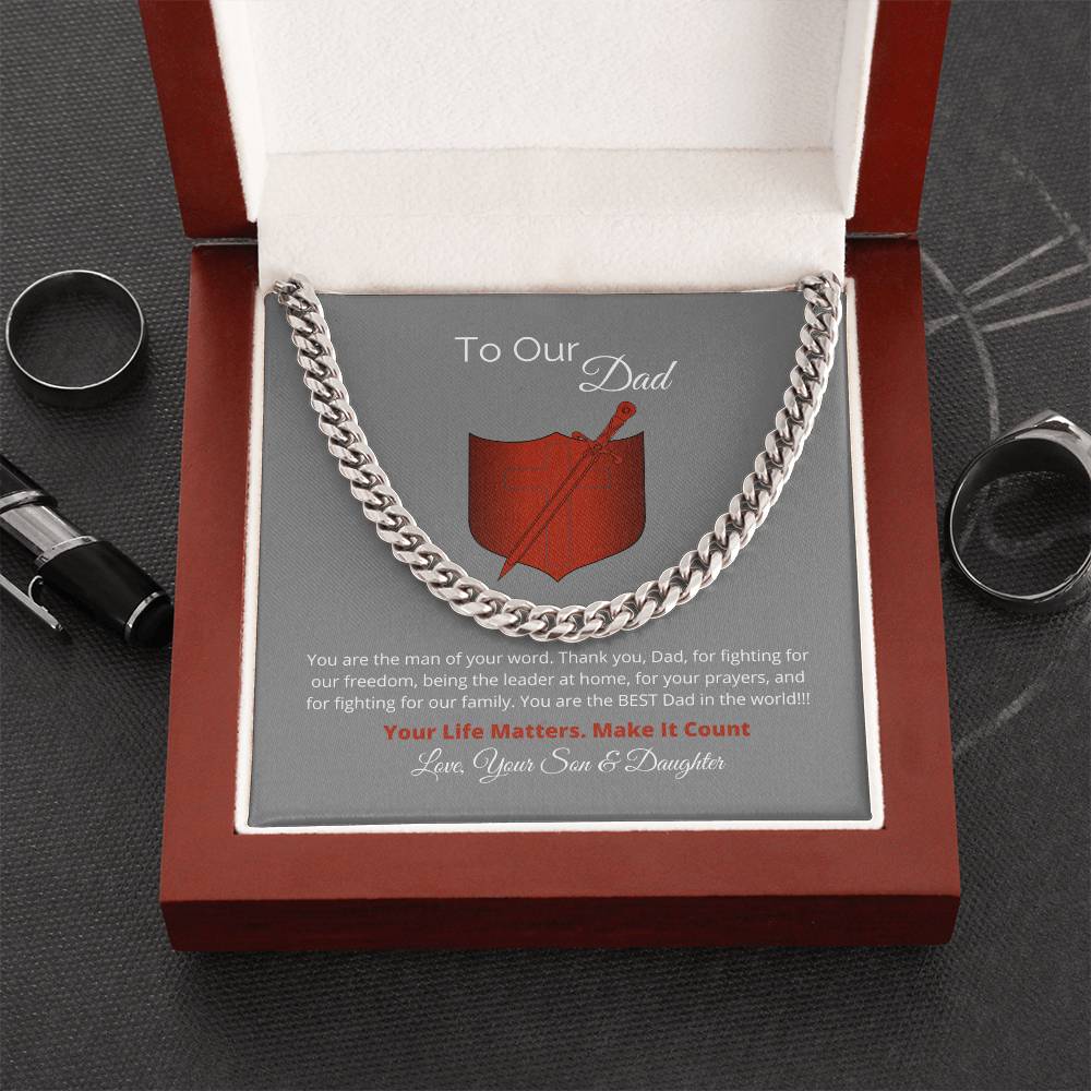 To Our Dad Gift For Dad Christmas Gift Gift For Him Cuban Link Chain Necklace Evergreen Gifts For Men Cuban Chain Neck