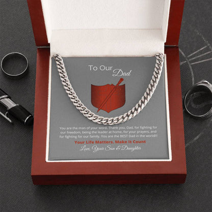 To Our Dad Gift For Dad Christmas Gift Gift For Him Cuban Link Chain Necklace Evergreen Gifts For Men Cuban Chain Neck