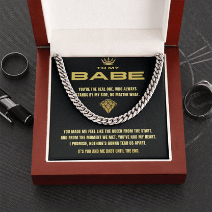 You And Me Until The End Cuban Link Chain Necklace For Him