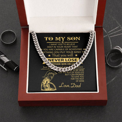 You'll Never Lose Mom Gift For Son Cuban Link Chain Necklace