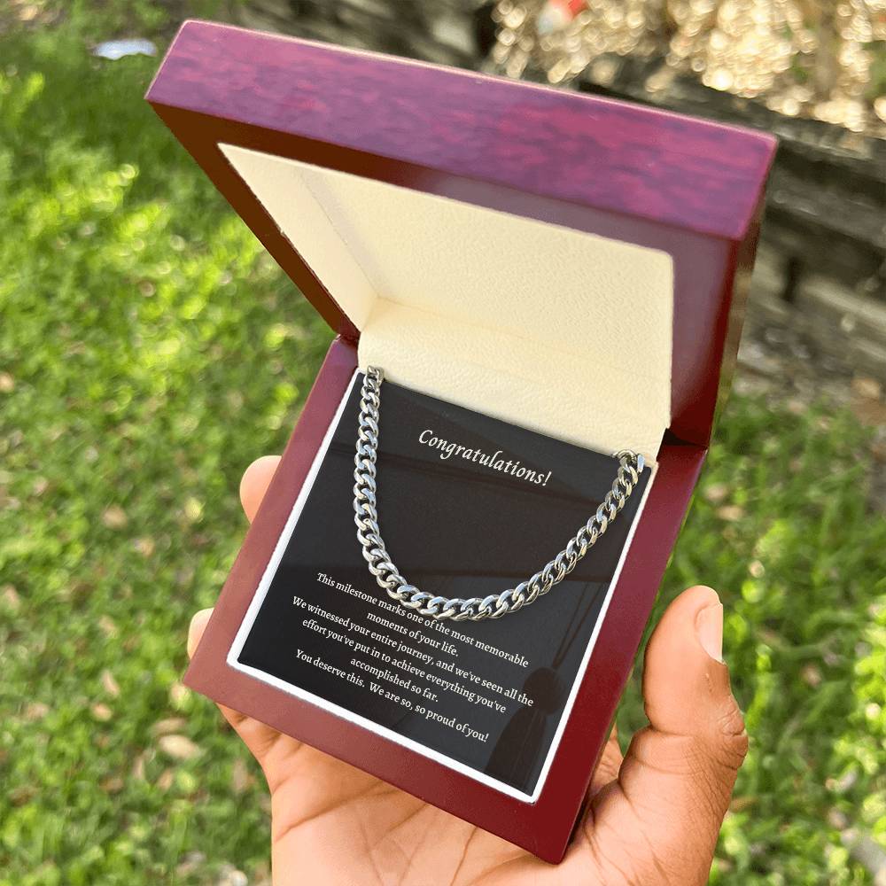Congratulations On Your Graduation Son! Cuban Link Chain