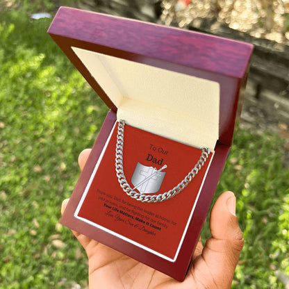 To Our Dad Gift For Him Cuban Link Chain Necklace Cuban Chain Necklace Stainless Steel 14K Yellow Gold Christmas Gift