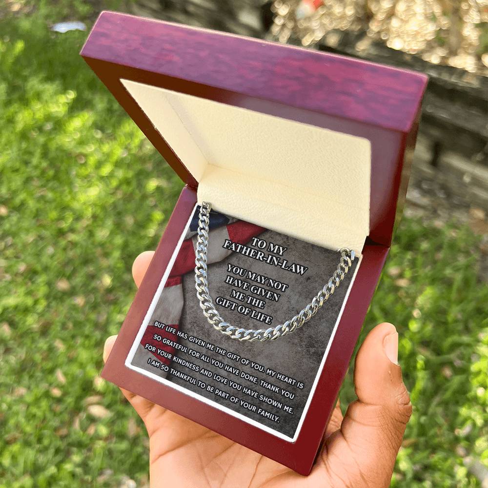 Father In Law Gift From Daughter In Law Fathers Day Gift For Father In Law Christmas Gift For Father In Law Military G Cuban Link Chain