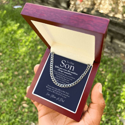 To Our Son Gift From Mom And Dad Graduation Gift For Son Birthday Gift Son Graduation Gifts Cuban Link Chain