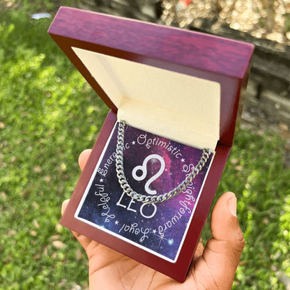 Cuban Link Chain Necklace - Leo Theme