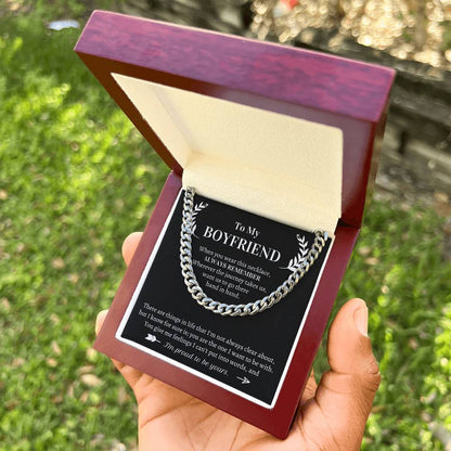 Valentine's Gift For Boyfriend - Wherever The Journey Takes Us Want Us To Go There  Hand In Hand Cuban Link Chain