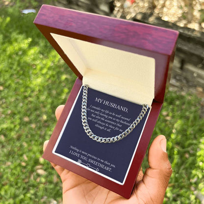Valentine's Gift For Husband - Nothing Is More Precious To Me Than You. Cuban Link Chain