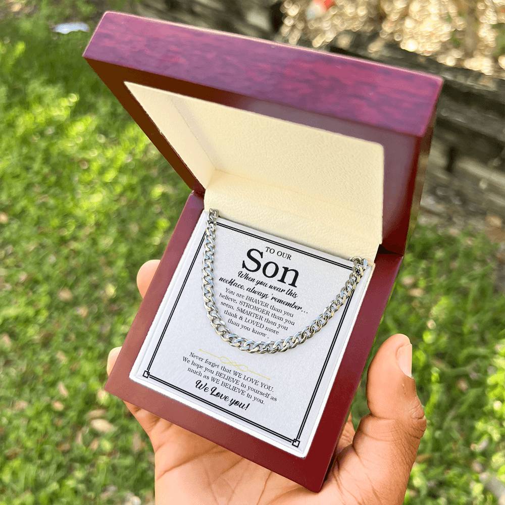 To Our Son Chain Necklace Gift For Son From Parents Son Birthday Son Graduation Gift Cuban Link Chain