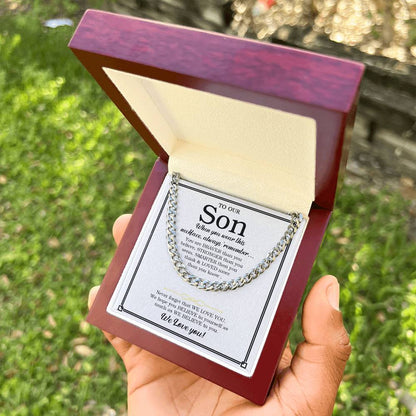 To Our Son Chain Necklace Gift For Son From Parents Son Birthday Son Graduation Gift Cuban Link Chain