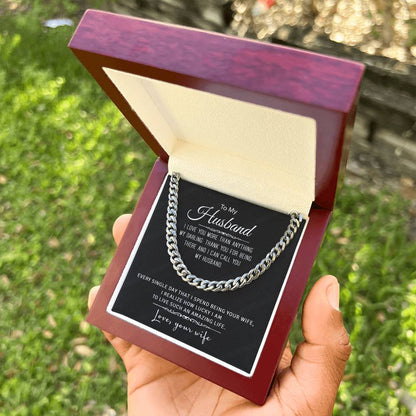 Gift For Husband - Cuban Link Chain Necklace From Wife