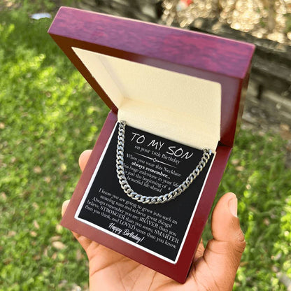 18Th Birthday Gift For Son To My Son 18Th Birthday Cuban Chain Necklace Keepsake 18Th Birthday Gift For Him Cuban Link Chain