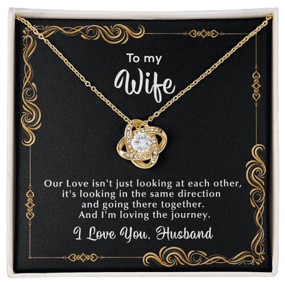 To My Wife Necklace, Gift For Wife From Husband, Love Knot Necklace, 10 Year Anniversary Gifts For Wife, Anniversary Gift For Wife 1 Year - Love Knot Necklace