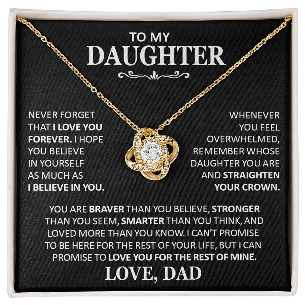 Unique Gift For Daughter From Dad Never Forget That I Love You Necklace Love Knot Necklace